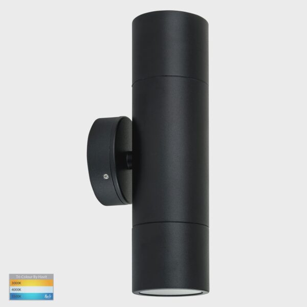 Havit Lighting Tivah Black TRI Colour Up & Down Wall Pillar Lights (HV1025T-HV1027T)