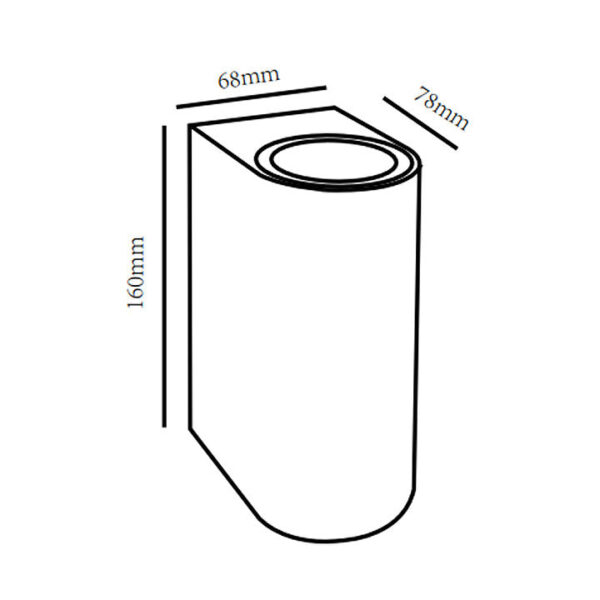 Curved LED Up/Down Wall Light plus GU10 Globes - Image 3