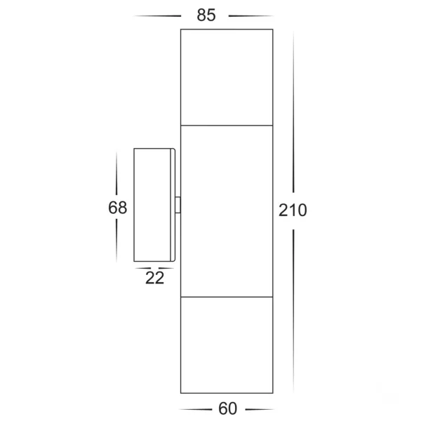 Havit Lighting Tivah Black TRI Colour Up & Down Wall Pillar Lights (HV1025T-HV1027T) - Image 2