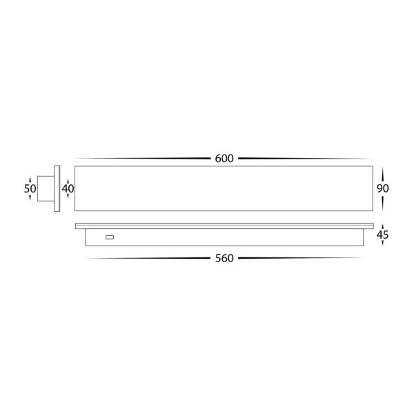Havit Lighting Barline Shadow Aluminium White 600mm Wall Light (HV3572T-WHT) - Image 2