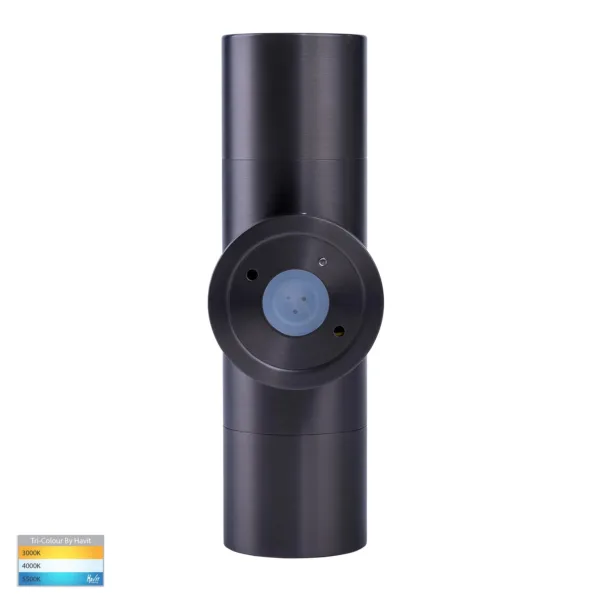 Havit Lighting Tivah Solid Brass Graphite Coloured TRI Colour Up & Down Wall Pillar Lights (HV1075T-HV1077T) - Image 5