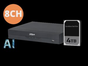 Dahua 8 Channels Compact 1U 8PoE 1HDD WizSense Network Video Recorder with 4TB HDD (DHI-NVR4108HS-8P-AI/ANZ-4TB)