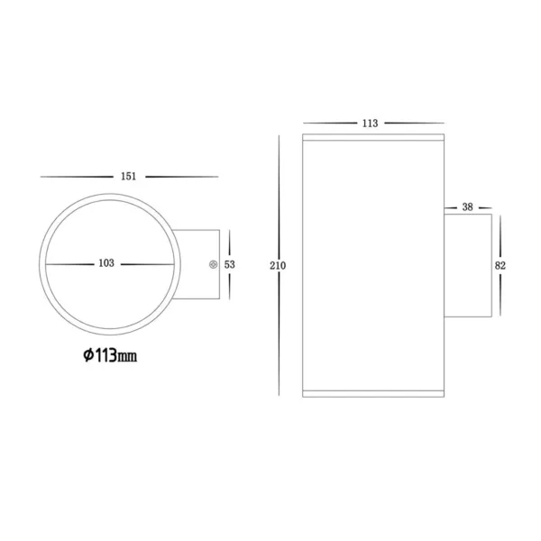 Havit Lighting Porter Large White Up & Down LED Wall Light - Image 3