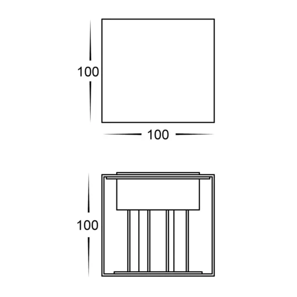 Havit Lighting Versa Black Square Up & Down Wall Light 2 - Image 2
