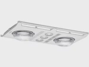 Martec Profile Plus 2 3-in-1 Bathroom Heater with 2 Heat Lamps, Exhaust Fan and GU10 LED Light