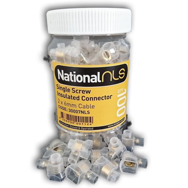 NLS Single Screw Insulated Connector 2 X 6MM 100 pcs (30007)
