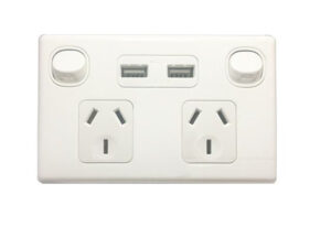 Tesla Double 10 Amp Power Point with Double USB