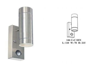 3A Lighting Round Up/Down Pillar Light W/Sensor (146C+C SEN)