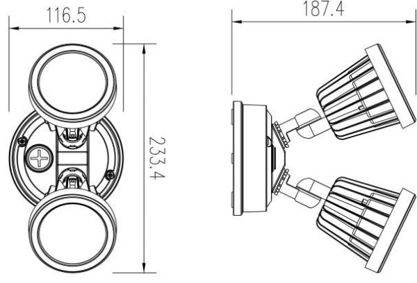 3A Lighting Double Spotlight Tricolour (AC4265/TC) - Image 3