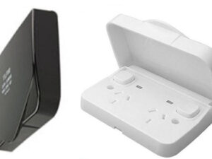 Transco Weatherproof IP65 Power Point GPO Double Pole Double Outlet Slim Neon Patented Membrane 10A (P2DWS)